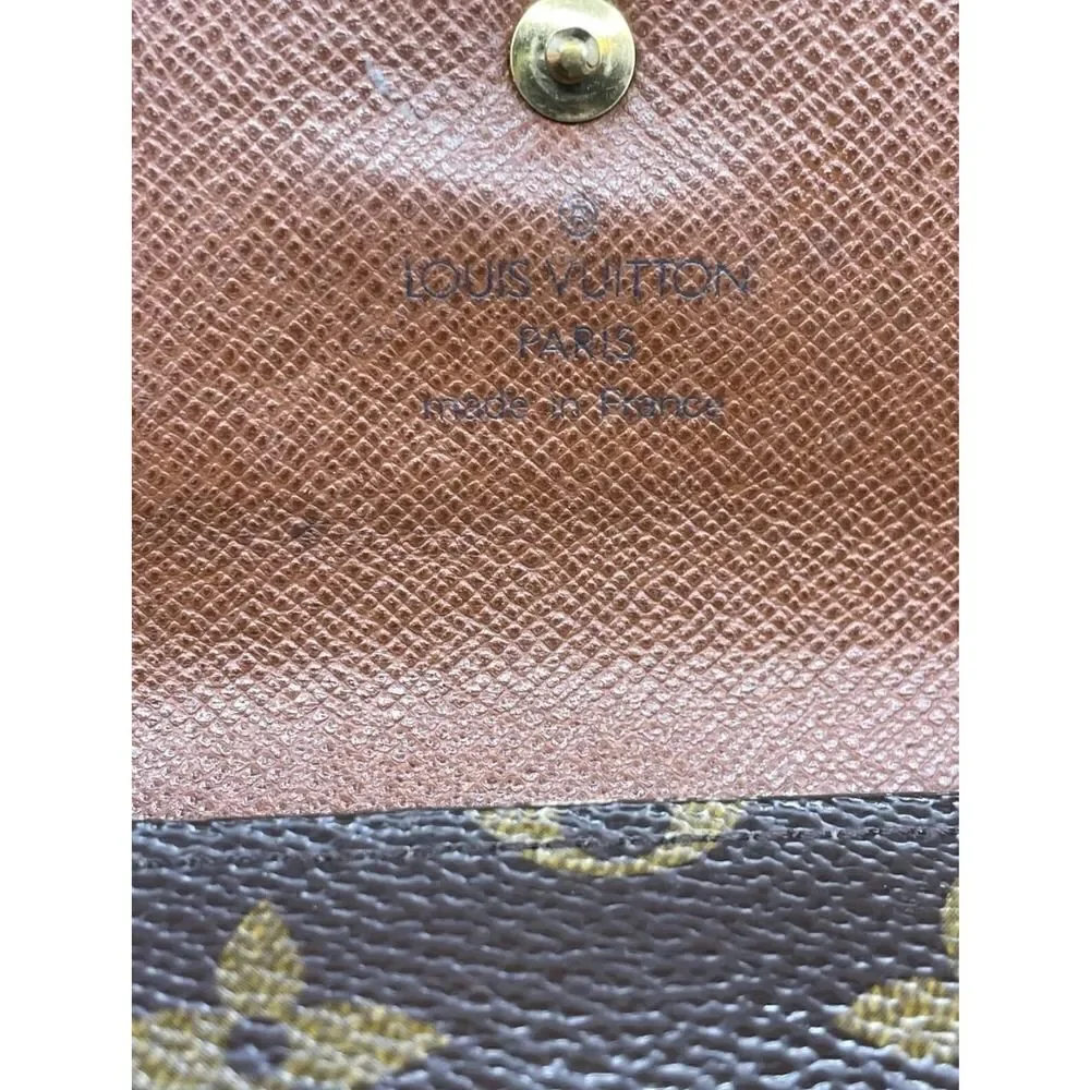 LOUIS VUITTON Monogram Canvas Leather Etui Papiers Trifold Wallet . SP1001